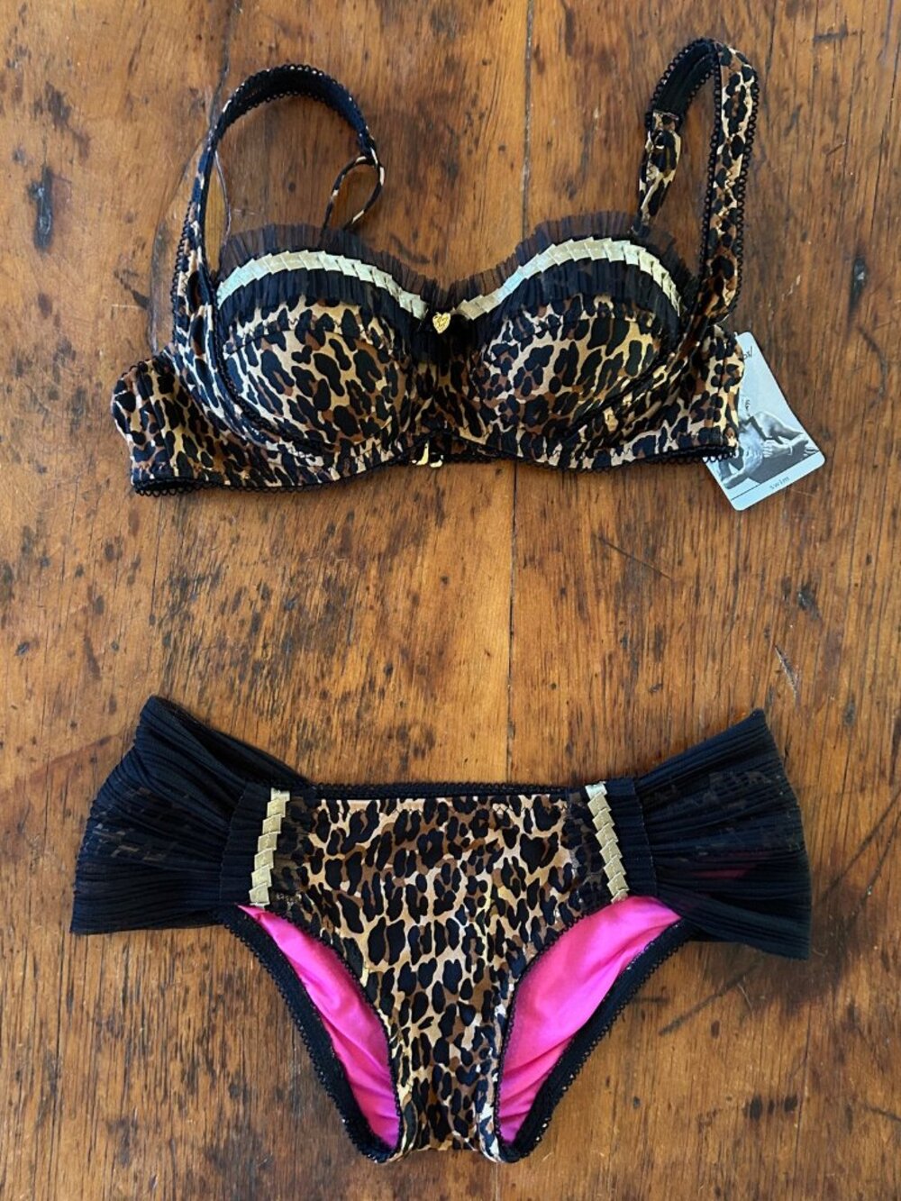 Vintage Betsey Johnson Leopard Bikini Set
